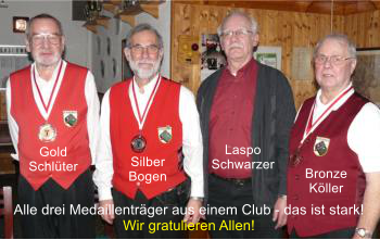 Gold Schlüter Silber Bogen Bronze Köller Laspo Schwarzer Alle drei Medaillenträger aus einem Club - das ist stark! Wir gratulieren Allen!